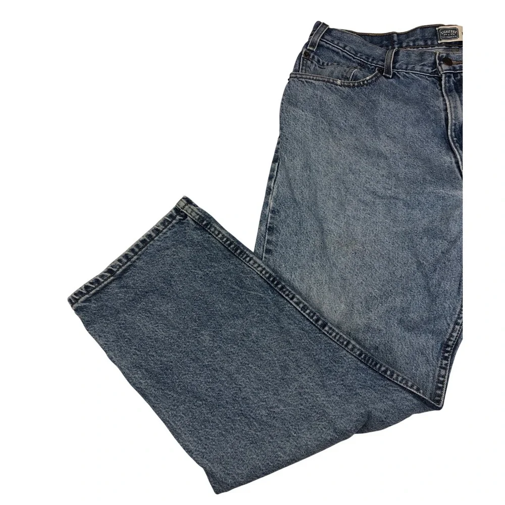 Signature by‎ Levi Strauss Co Mens Regular Fit Blue Wash Denim Jeans W38 L30